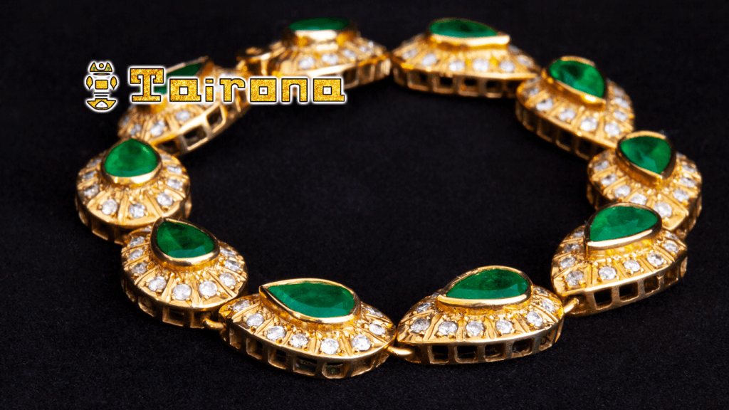 ulsera en oro de 18k con Esmeraldas Colombianas y Diamantes.