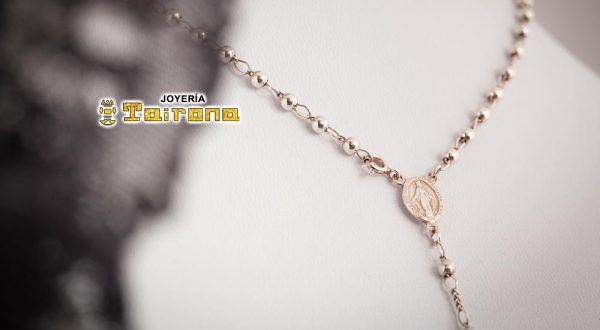 Rosario en plata italiana
